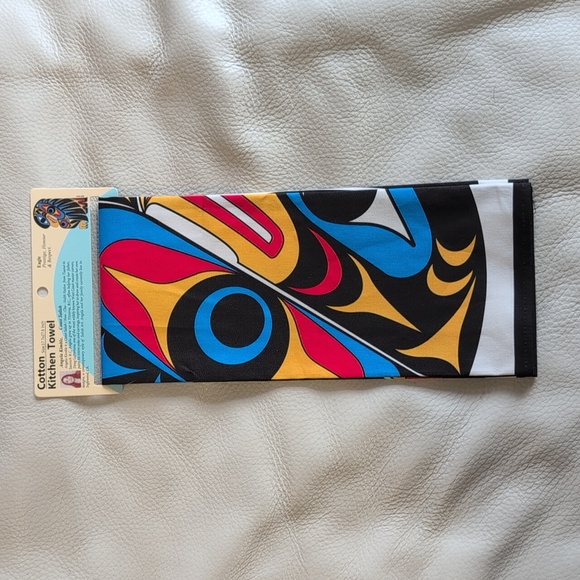 Cotton Kitchen Eagle Indigenous Design by Angela Kimble, Coast Salish - Picture 3 of 5